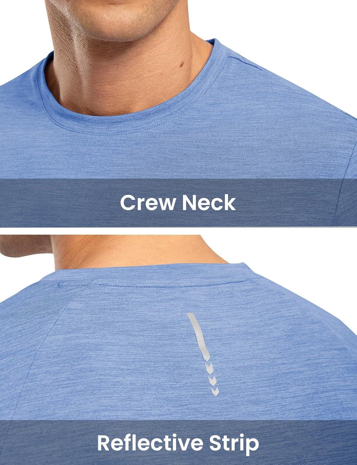 imageTBMPOY Mens Workout Dry Fit TShirt Quick Dry UPF 50 Athletic Shirt Moisture Wicking Lightweight Top Running ActivewearProvence Blue