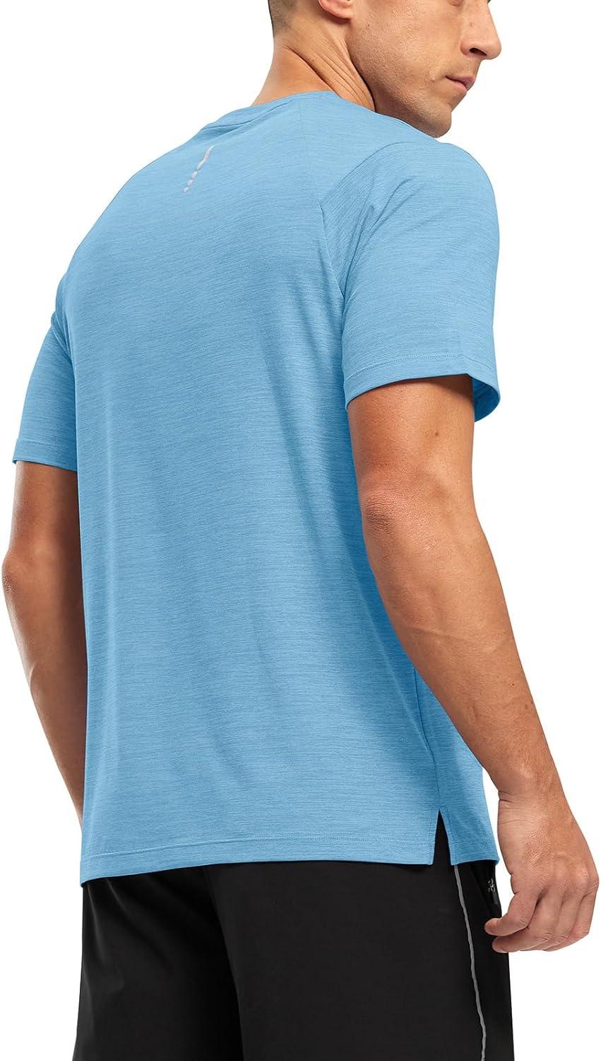 imageTBMPOY Mens Workout Dry Fit TShirt Quick Dry UPF 50 Athletic Shirt Moisture Wicking Lightweight Top Running ActivewearVivid Blue