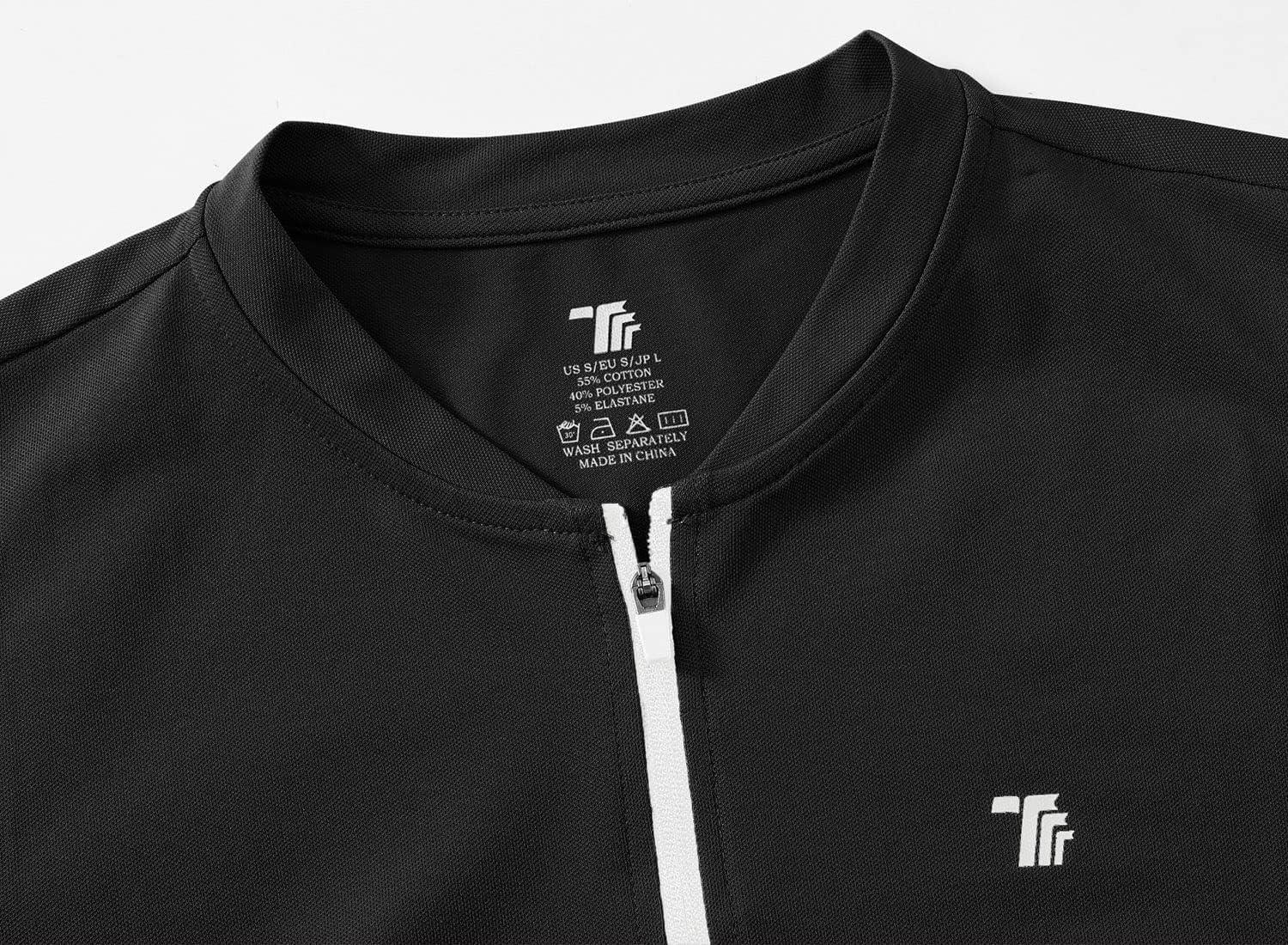imageTBMPOY Womens Golf Polo Dress Sleeveless Zip Up Lightweight Tennis Workout UPF 50 Quick Dry Athletic Sports Black M