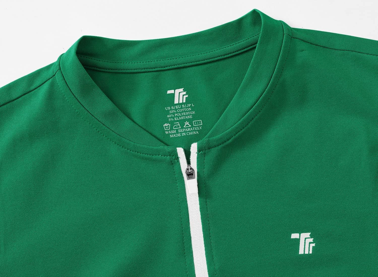 imageTBMPOY Womens Golf Polo Dress Sleeveless Zip Up Lightweight Tennis Workout UPF 50 Quick Dry Athletic Sports Green L