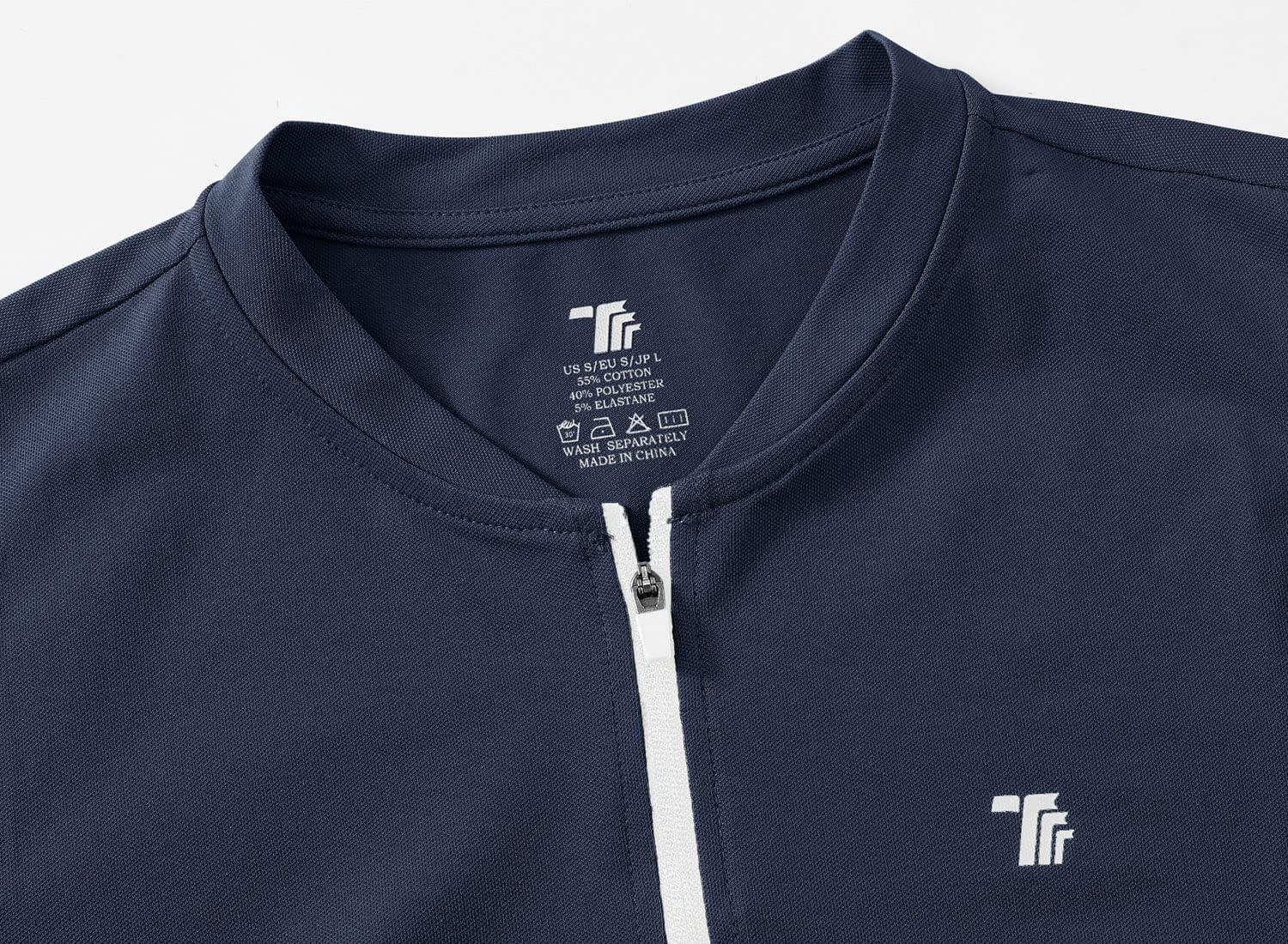 imageTBMPOY Womens Golf Polo Dress Sleeveless Zip Up Lightweight Tennis Workout UPF 50 Quick Dry Athletic Sports Navy L