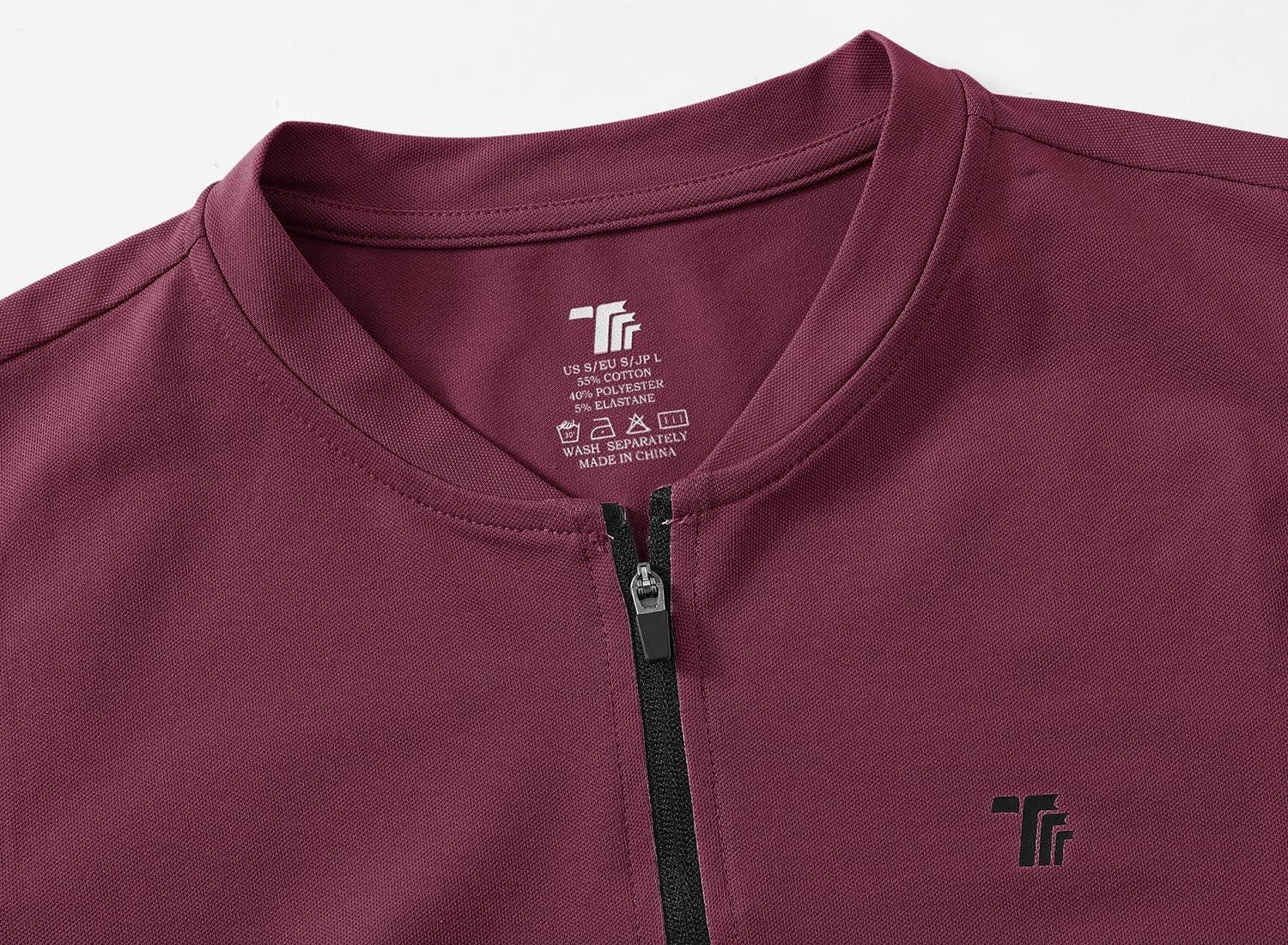 imageTBMPOY Womens Golf Polo Dress Sleeveless Zip Up Lightweight Tennis Workout UPF 50 Quick Dry Athletic Sports Purplish Red L