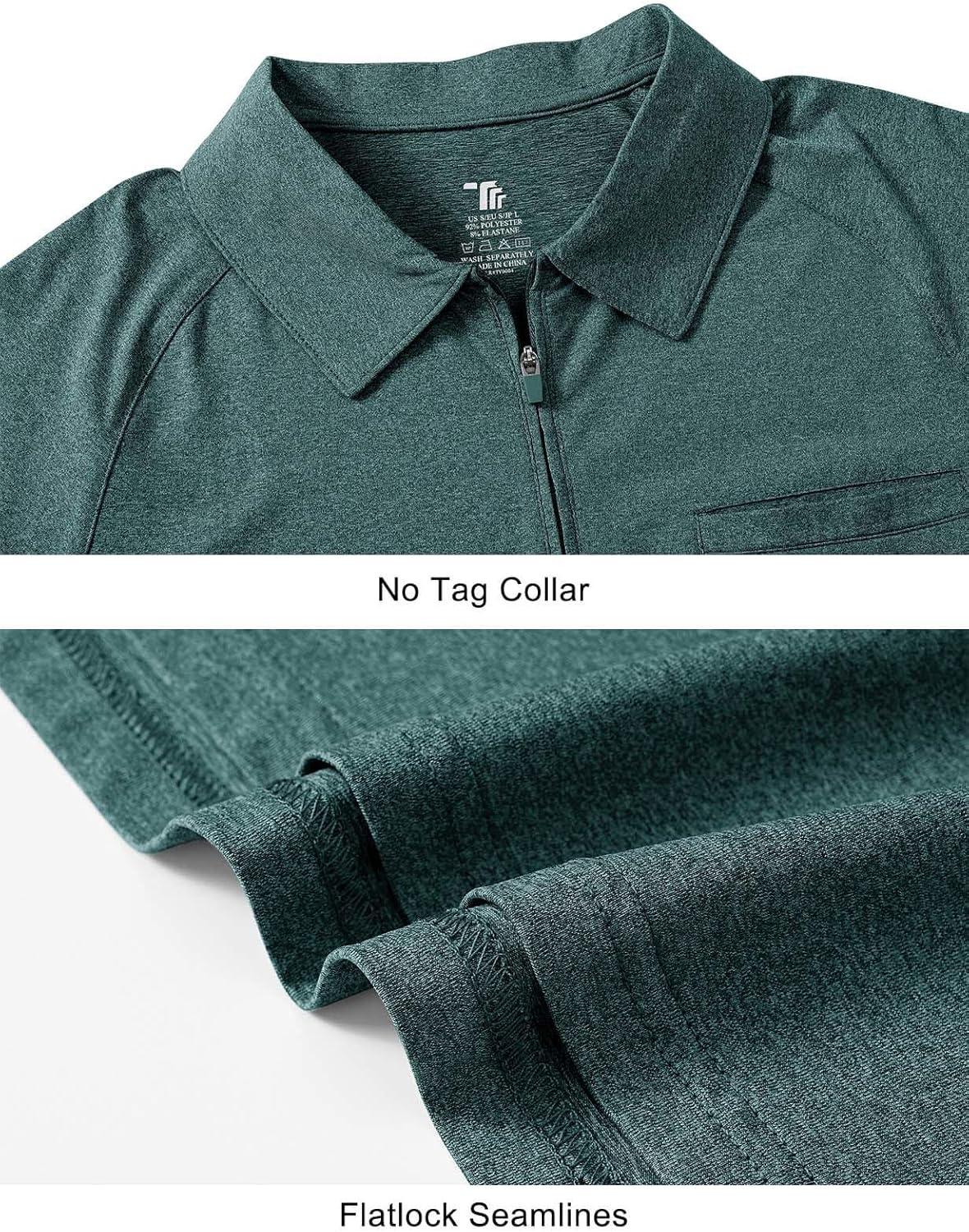 imageTBMPOY Womens Golf Polo Shirts Short Sleeve UPF 50 Dry Fit Athletic Tennis TShirts Zip Up Athletic Sports ShirtBlue