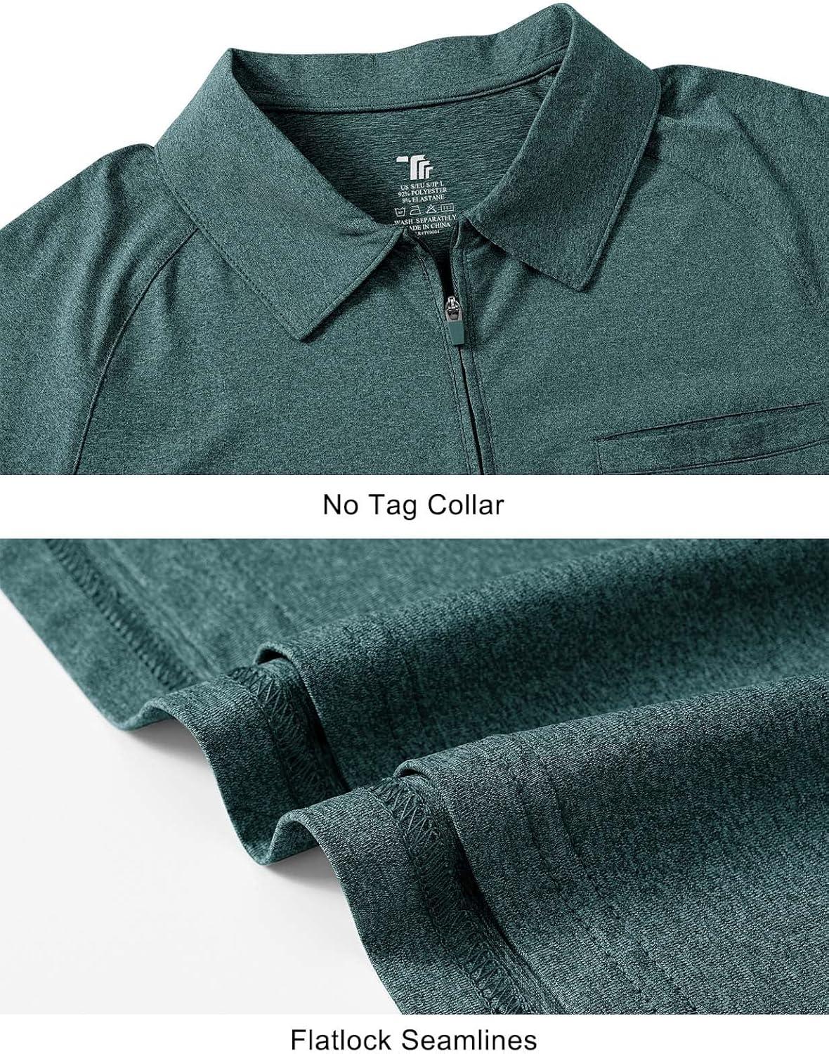 imageTBMPOY Womens Golf Polo Shirts Short Sleeve UPF 50 Dry Fit Athletic Tennis TShirts Zip Up Athletic Sports ShirtBlue