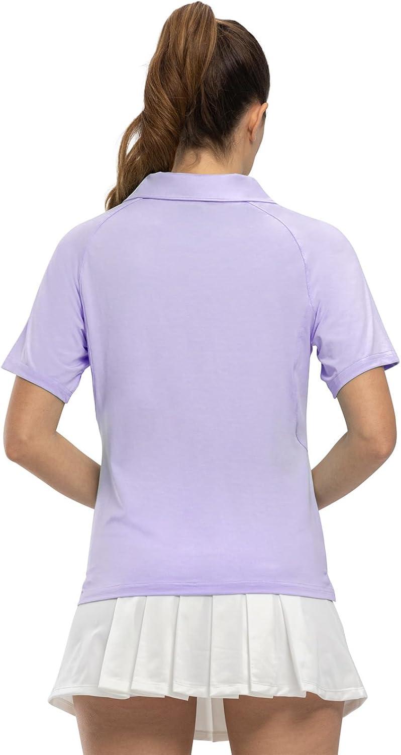 imageTBMPOY Womens Golf Polo Shirts Short Sleeve UPF 50 Dry Fit Athletic Tennis TShirts Zip Up Athletic Sports ShirtPurple