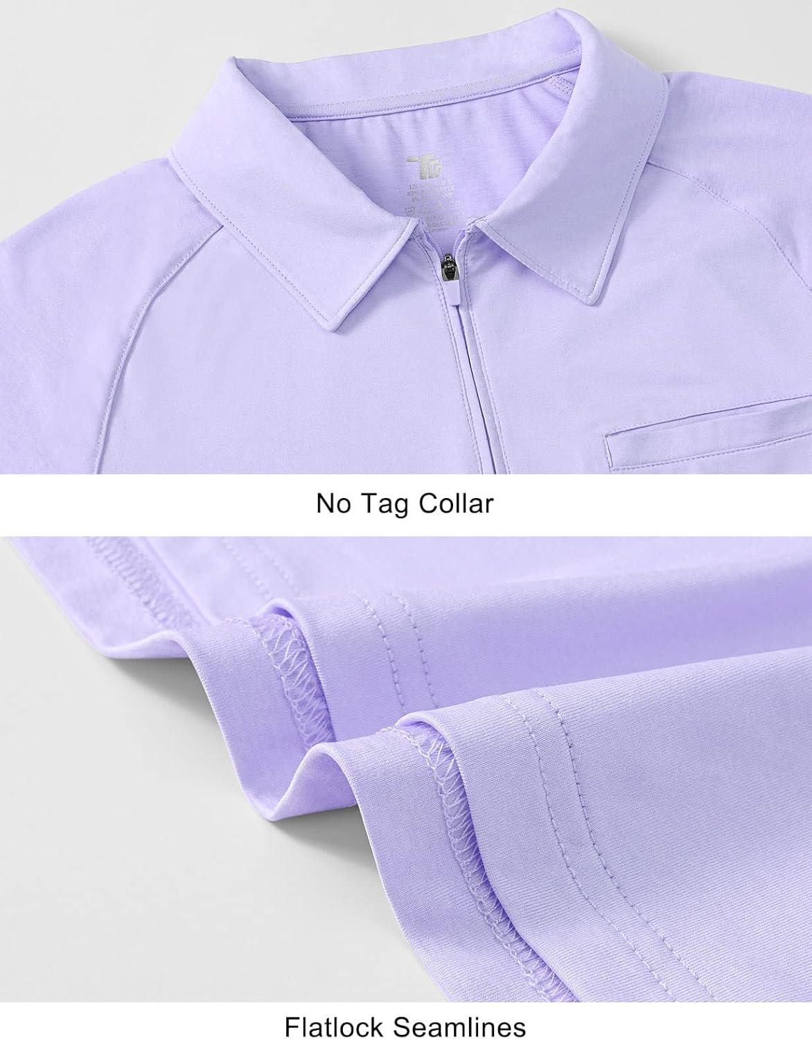 imageTBMPOY Womens Golf Polo Shirts Short Sleeve UPF 50 Dry Fit Athletic Tennis TShirts Zip Up Athletic Sports ShirtPurple