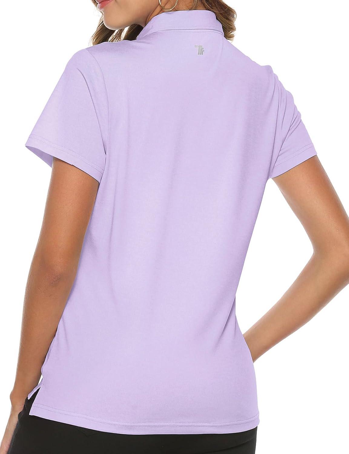 imageTBMPOY Womens Golf Polo Short Sleeve Shirts Lightweight Moisture Wicking Collared T Shirt Quick Dry 4ButtonB10light Purple