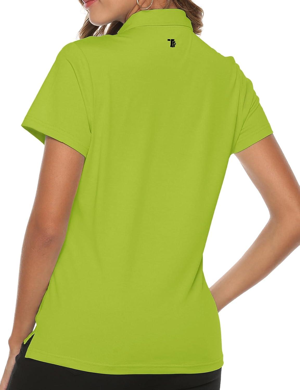 imageTBMPOY Womens Golf Polo Short Sleeve Shirts Lightweight Moisture Wicking Collared T Shirt Quick Dry 4ButtonB13green