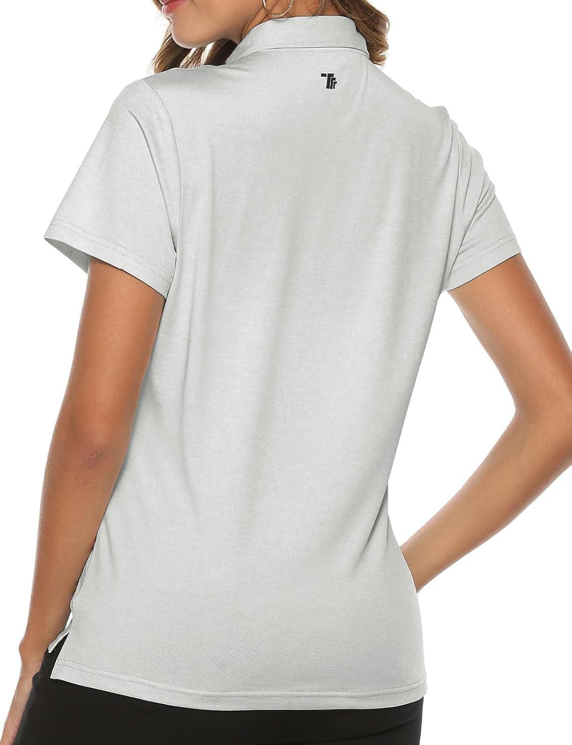 imageTBMPOY Womens Golf Polo Short Sleeve Shirts Lightweight Moisture Wicking Collared T Shirt Quick Dry 4ButtonC16light Grey