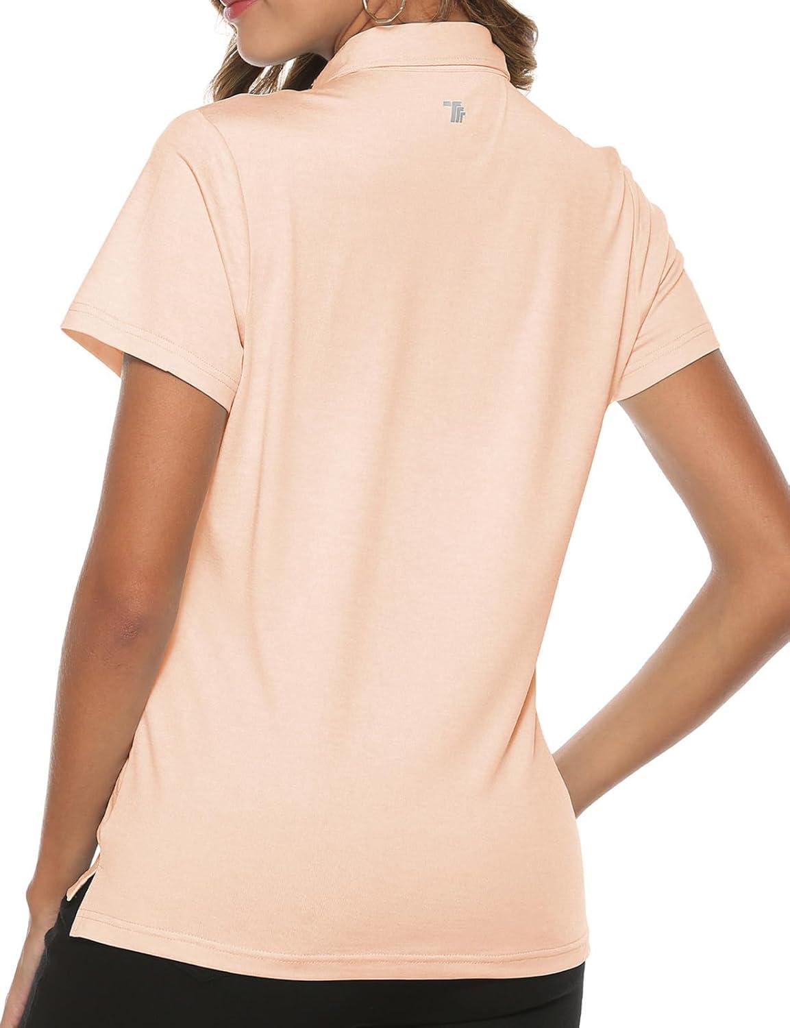 imageTBMPOY Womens Golf Polo Short Sleeve Shirts Lightweight Moisture Wicking Collared T Shirt Quick Dry 4ButtonC17peachy Keen