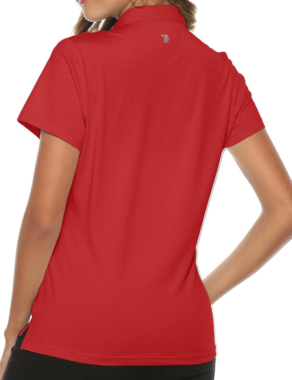 imageTBMPOY Womens Golf Polo Short Sleeve Shirts Lightweight Moisture Wicking Collared T Shirt Quick Dry 4ButtonD25erythrinus