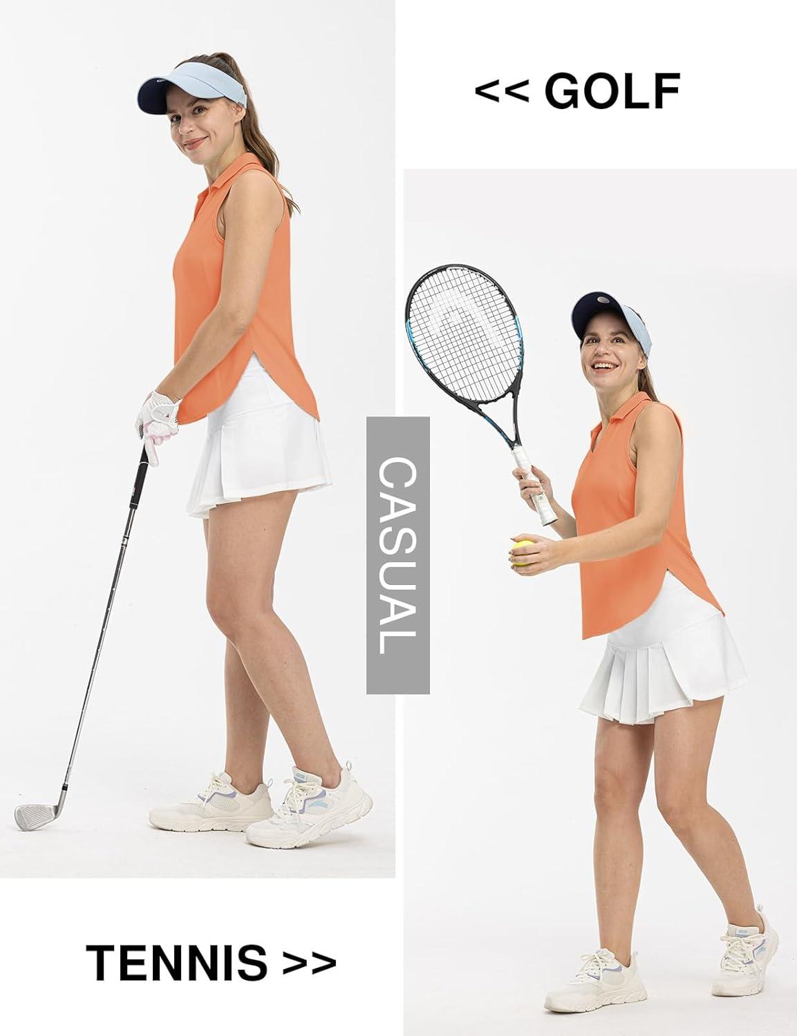 imageTBMPOY Womens Golf Sleeveless Polo Collared Tennis Tank Tops Shirts UPF 50 Sun Protection Quick Dry AthleticPink