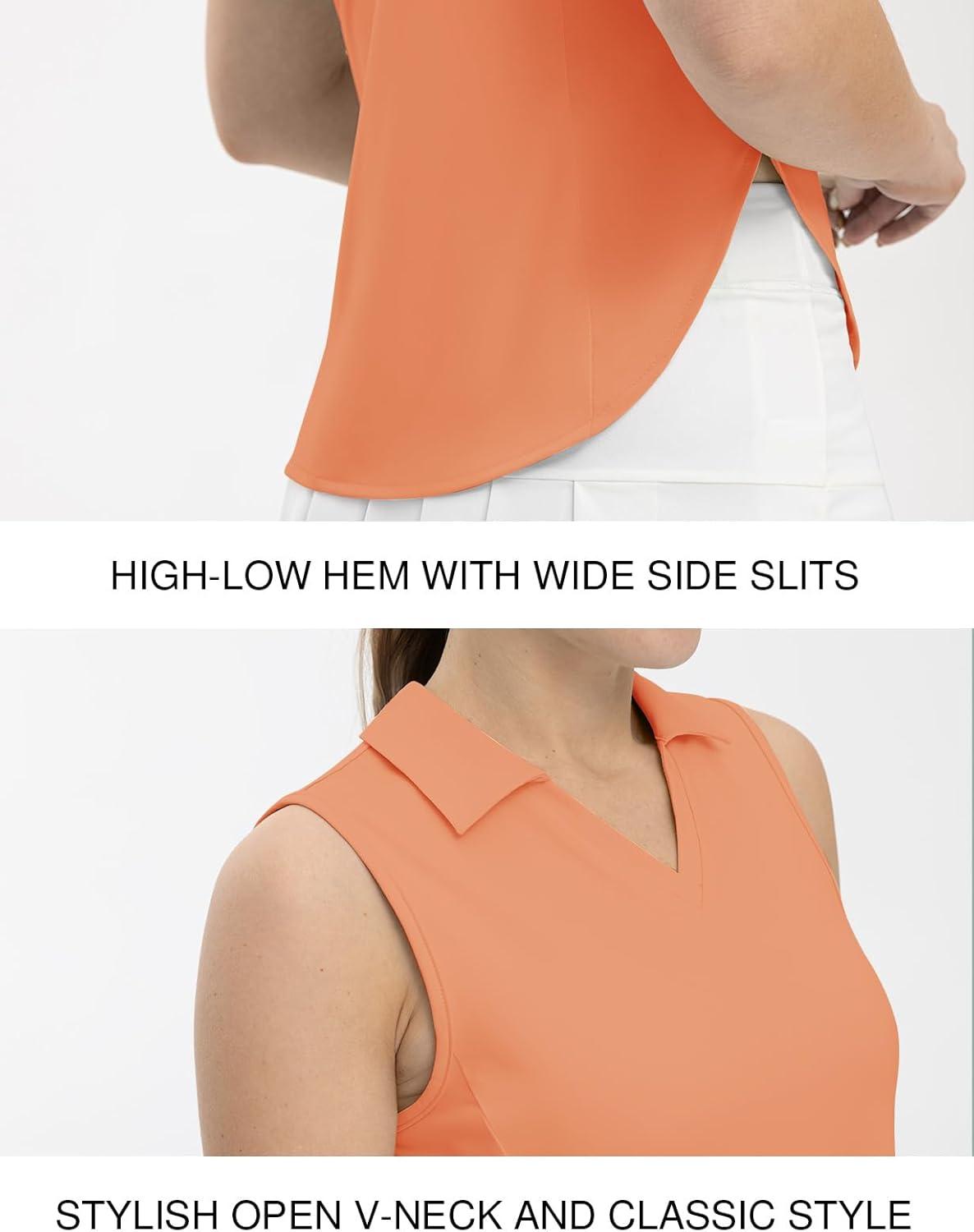 imageTBMPOY Womens Golf Sleeveless Polo Collared Tennis Tank Tops Shirts UPF 50 Sun Protection Quick Dry AthleticPink