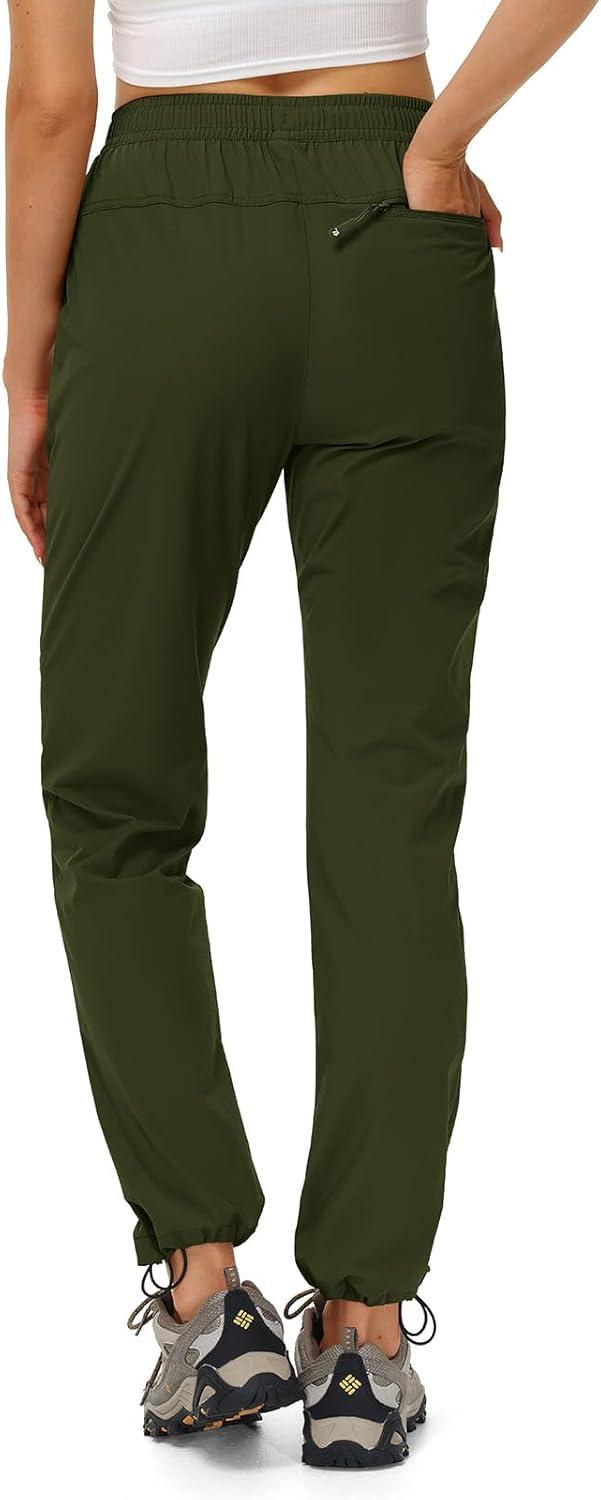 imageTBMPOY Womens Hiking Pants Water Resistant Lightweight Quick Dry Cargo Travel Fishing Work Camping Pant with 4 PocketsArmy Green