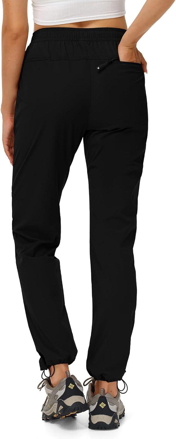 imageTBMPOY Womens Hiking Pants Water Resistant Lightweight Quick Dry Cargo Travel Fishing Work Camping Pant with 4 PocketsBlack