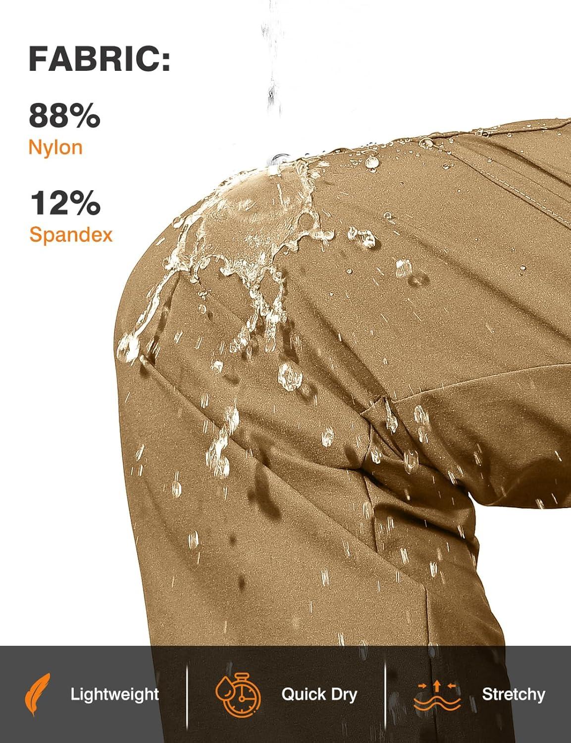 imageTBMPOY Womens Hiking Pants Water Resistant Lightweight Quick Dry Cargo Travel Fishing Work Camping Pant with 4 PocketsKhaki