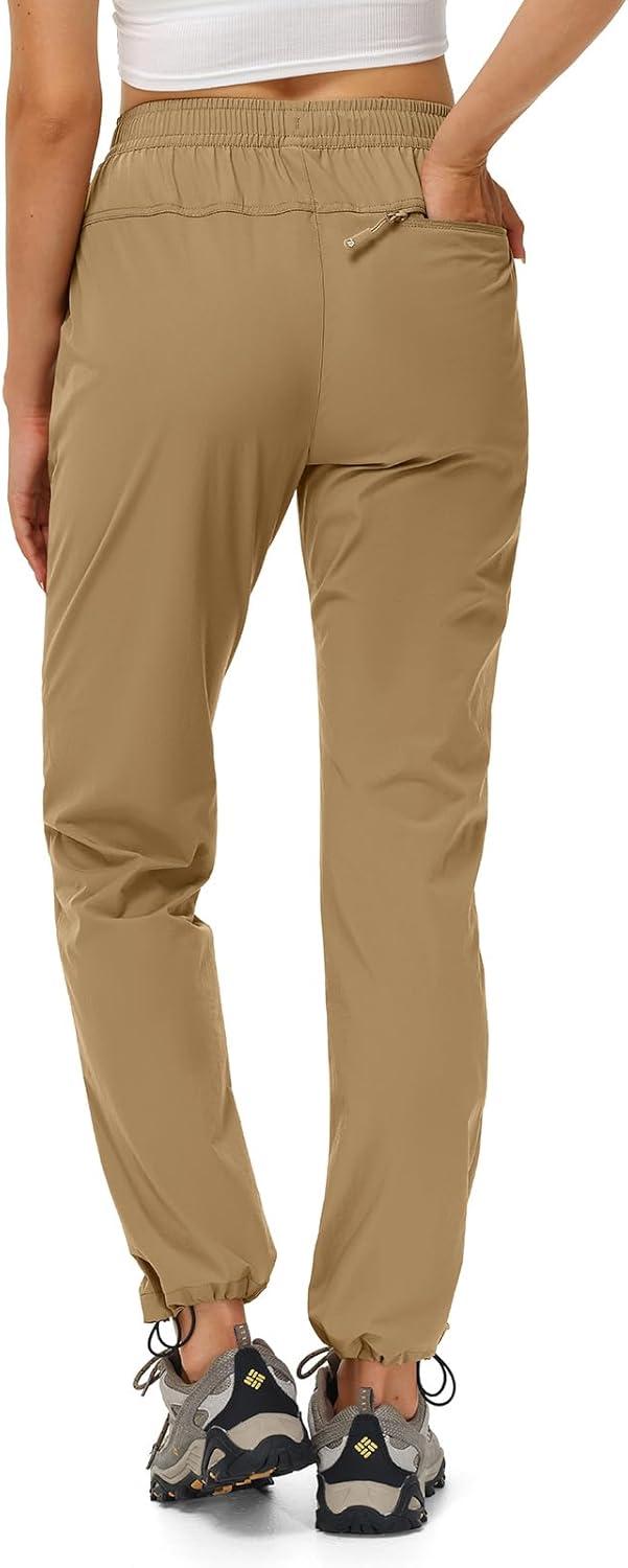 imageTBMPOY Womens Hiking Pants Water Resistant Lightweight Quick Dry Cargo Travel Fishing Work Camping Pant with 4 PocketsKhaki