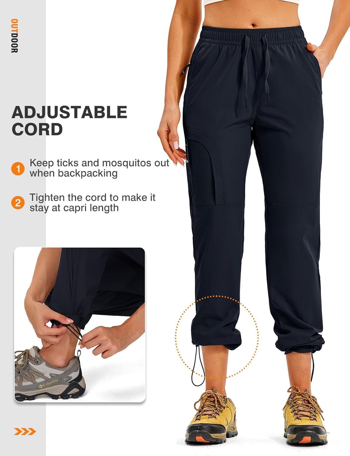 imageTBMPOY Womens Hiking Pants Water Resistant Lightweight Quick Dry Cargo Travel Fishing Work Camping Pant with 4 PocketsNavy