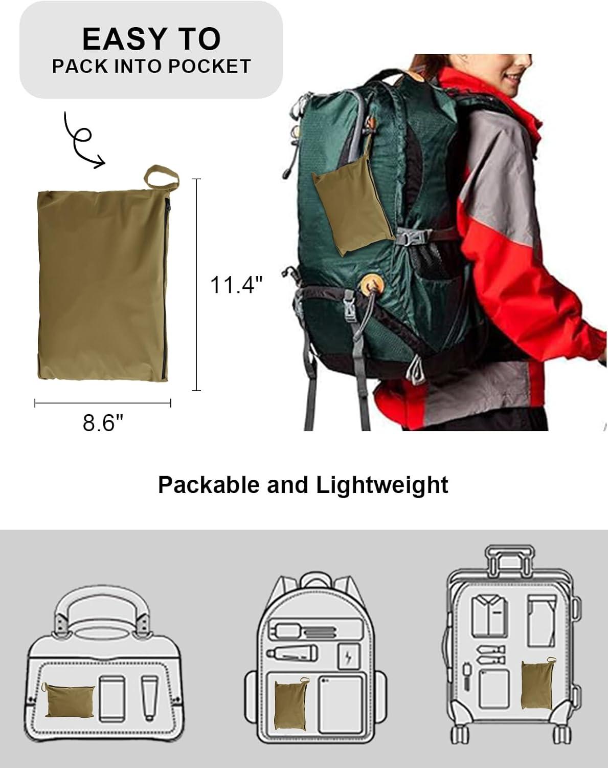 imageTBMPOY Womens Lightweight Rain Long Jackets Packable with Hooded Outdoor Hiking Waterproof Windbreaker Raincoats TravelArmy Green