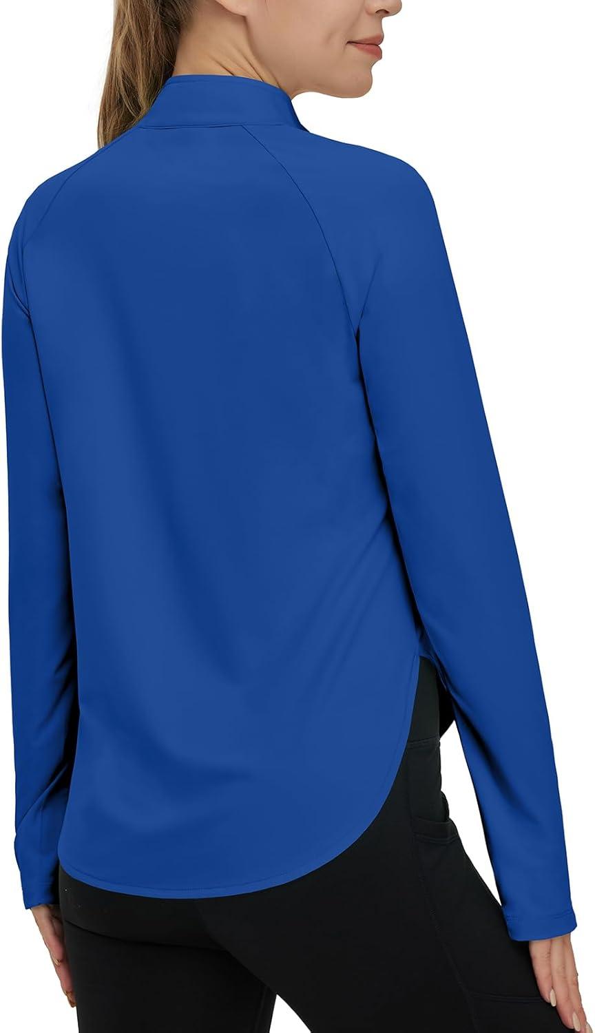 imageTBMPOY Womens Sun Shirt 14 Zipper Long Sleeve UPF 50 Sun Protection Clothing UV SPF Hiking OutdoorBlue