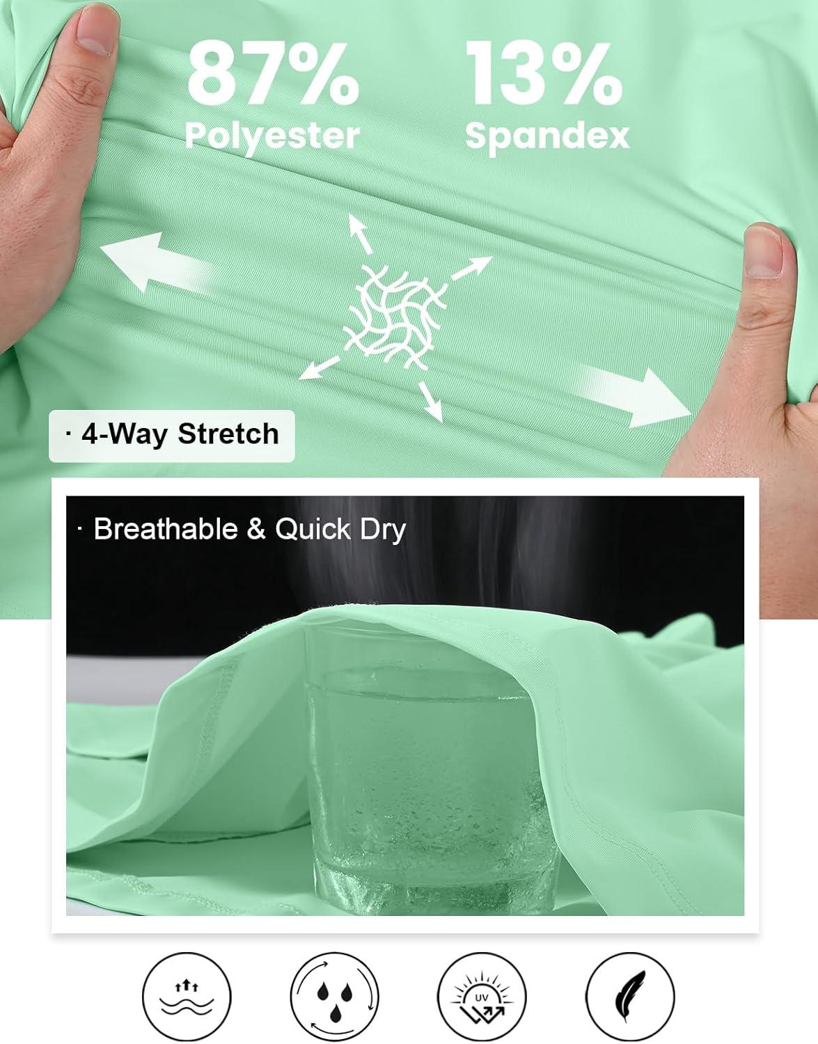 imageTBMPOY Womens Sun Shirt 14 Zipper Long Sleeve UPF 50 Sun Protection Clothing UV SPF Hiking OutdoorLight Green