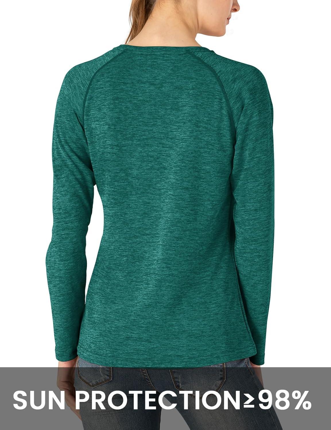 imageTBMPOY Womens UPF 50 Sun Protection Long Sleeve Shirts SPF Lightweight Hiking Running Fishing Outdoor Tops1blackish Green