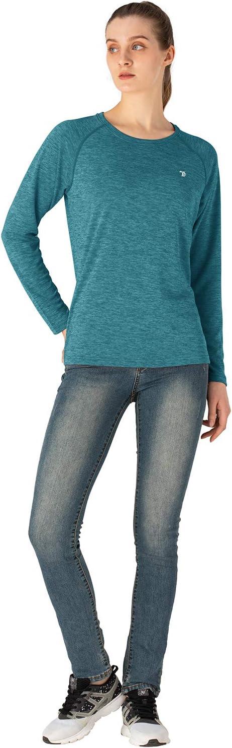 imageTBMPOY Womens UPF 50 Sun Protection Long Sleeve Shirts SPF Lightweight Hiking Running Fishing Outdoor Tops2blue