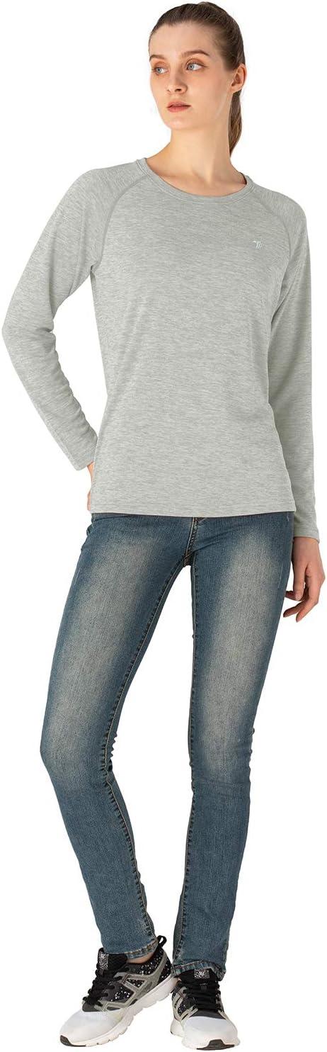 imageTBMPOY Womens UPF 50 Sun Protection Long Sleeve Shirts SPF Lightweight Hiking Running Fishing Outdoor Tops3light Grey