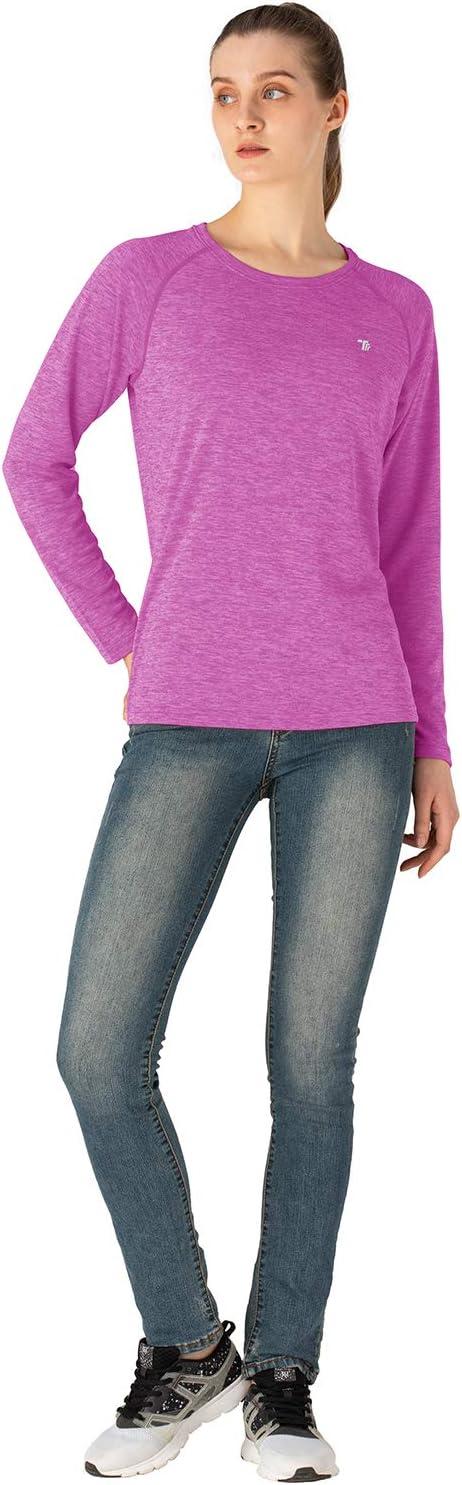 imageTBMPOY Womens UPF 50 Sun Protection Long Sleeve Shirts SPF Lightweight Hiking Running Fishing Outdoor Tops4purple
