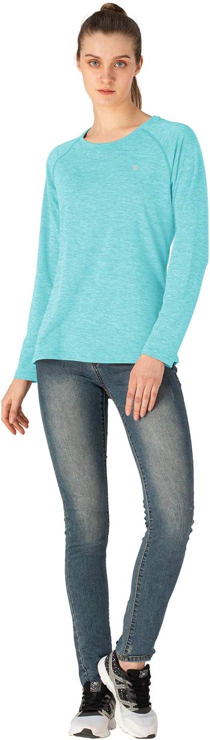 imageTBMPOY Womens UPF 50 Sun Protection Long Sleeve Shirts SPF Lightweight Hiking Running Fishing Outdoor Tops5light Blue