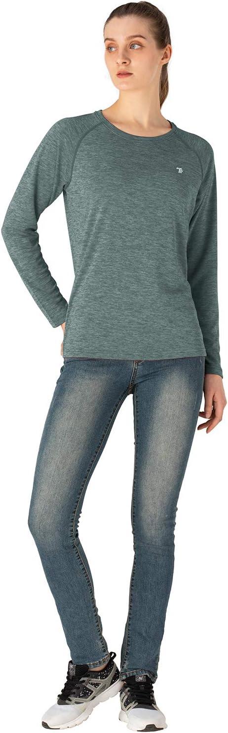 imageTBMPOY Womens UPF 50 Sun Protection Long Sleeve Shirts SPF Lightweight Hiking Running Fishing Outdoor Tops6cyan