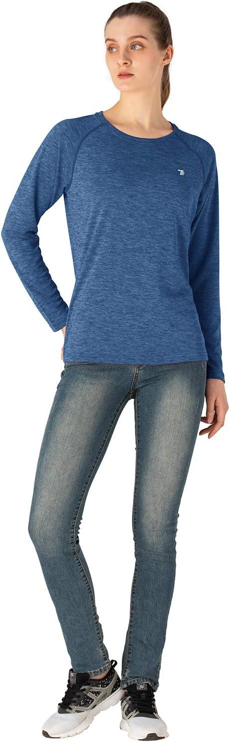 imageTBMPOY Womens UPF 50 Sun Protection Long Sleeve Shirts SPF Lightweight Hiking Running Fishing Outdoor Tops7navy