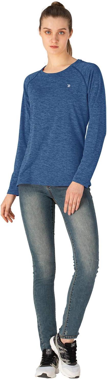 imageTBMPOY Womens UPF 50 Sun Protection Long Sleeve Shirts SPF Lightweight Hiking Running Fishing Outdoor Tops7navy