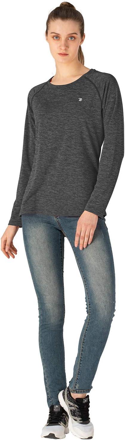 imageTBMPOY Womens UPF 50 Sun Protection Long Sleeve Shirts SPF Lightweight Hiking Running Fishing Outdoor Tops8dark Grey