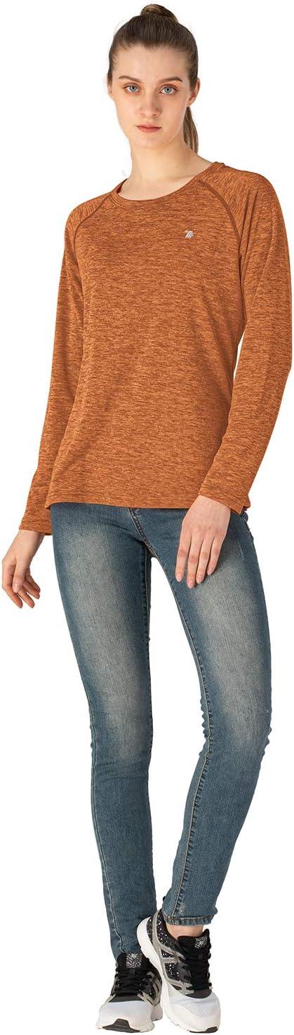 imageTBMPOY Womens UPF 50 Sun Protection Long Sleeve Shirts SPF Lightweight Hiking Running Fishing Outdoor Tops9orange