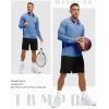 imageTBMPOY Mens 14 Zip Hiking Sun Shirts Running Pullover Long Sleeve UPF 50 Quick Dry Fishing Athletic Golf TShirt Bright BlueL