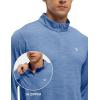 imageTBMPOY Mens 14 Zip Hiking Sun Shirts Running Pullover Long Sleeve UPF 50 Quick Dry Fishing Athletic Golf TShirt Bright BlueL