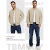 imageTBMPOY Mens Bomber Jacket Lightweight Winter Windbreaker Zip Up Padded Softshell Windproof WaterResistant Casual Fall Coat7lightweight Khaki
