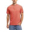imageTBMPOY Mens Henley Polo Shirts Short Sleeve Casual TShirt Lightweight Collarless Work Outdoor Golf ShirtsDeep Pink