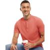 imageTBMPOY Mens Henley Polo Shirts Short Sleeve Casual TShirt Lightweight Collarless Work Outdoor Golf ShirtsDeep Pink