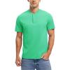 imageTBMPOY Mens Henley Polo Shirts Short Sleeve Casual TShirt Lightweight Collarless Work Outdoor Golf ShirtsGreen