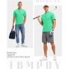 imageTBMPOY Mens Henley Polo Shirts Short Sleeve Casual TShirt Lightweight Collarless Work Outdoor Golf ShirtsGreen