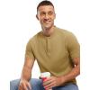 imageTBMPOY Mens Henley Polo Shirts Short Sleeve Casual TShirt Lightweight Collarless Work Outdoor Golf ShirtsKhaki