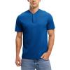 imageTBMPOY Mens Henley Polo Shirts Short Sleeve Casual TShirt Lightweight Collarless Work Outdoor Golf ShirtsRoyal Blue
