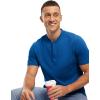 imageTBMPOY Mens Henley Polo Shirts Short Sleeve Casual TShirt Lightweight Collarless Work Outdoor Golf ShirtsRoyal Blue