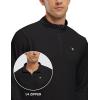 imageTBMPOY Mens Hiking Shirts 14 Zip Running Sun Protection Pullover Long Sleeve UPF 50 Lightweight Fishing Rash GuardBlack