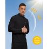 imageTBMPOY Mens Hiking Shirts 14 Zip Running Sun Protection Pullover Long Sleeve UPF 50 Lightweight Fishing Rash GuardBlack