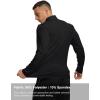 imageTBMPOY Mens Hiking Shirts 14 Zip Running Sun Protection Pullover Long Sleeve UPF 50 Lightweight Fishing Rash GuardBlack