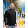 imageTBMPOY Mens Hiking Shirts 14 Zip Running Sun Protection Pullover Long Sleeve UPF 50 Lightweight Fishing Rash GuardBlack1