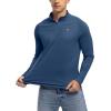 imageTBMPOY Mens Hiking Shirts 14 Zip Running Sun Protection Pullover Long Sleeve UPF 50 Lightweight Fishing Rash GuardBlue Grey1